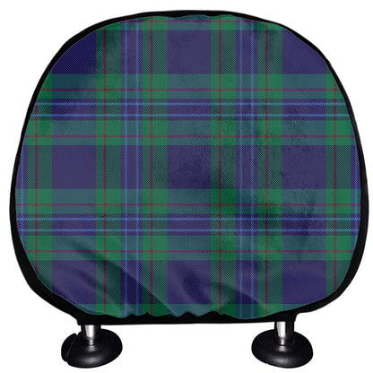 Blue Green And Red Tartan Pattern Print Car Headrest Covers