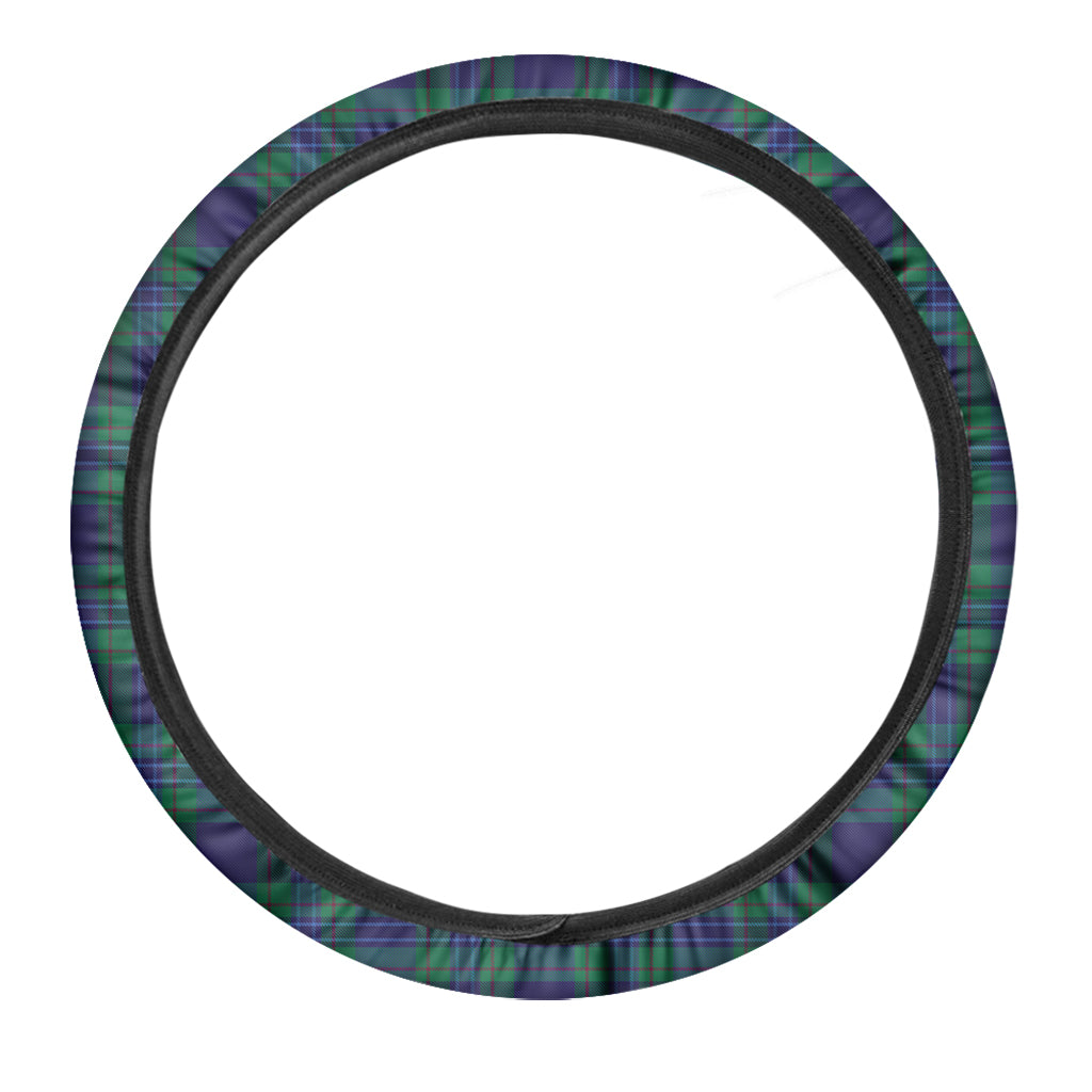 Blue Green And Red Tartan Pattern Print Car Steering Wheel Cover