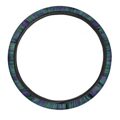 Blue Green And Red Tartan Pattern Print Car Steering Wheel Cover