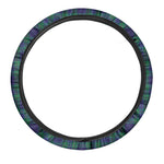 Blue Green And Red Tartan Pattern Print Car Steering Wheel Cover