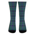 Blue Green And Red Tartan Pattern Print Crew Socks