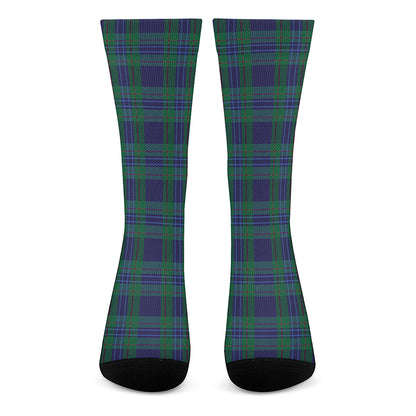 Blue Green And Red Tartan Pattern Print Crew Socks