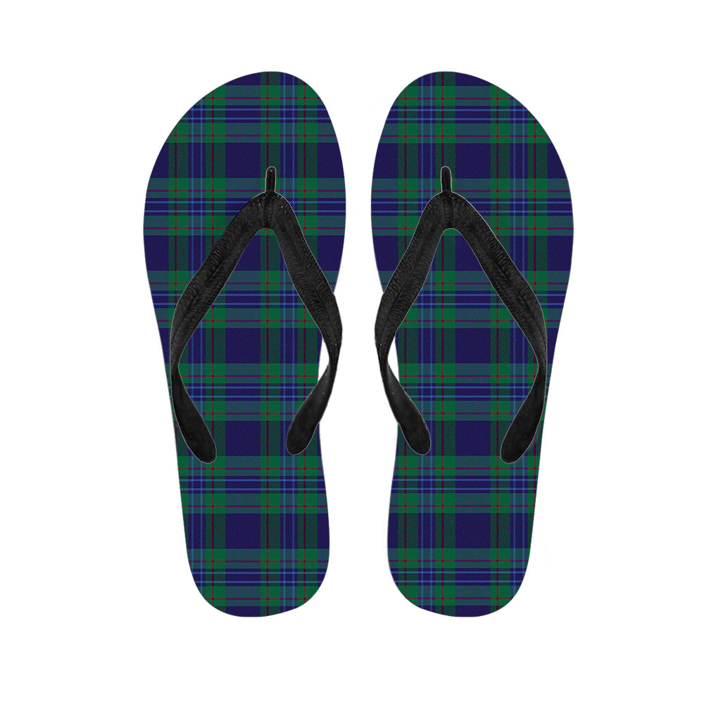 Blue Green And Red Tartan Pattern Print Flip Flops