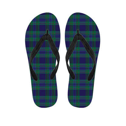 Blue Green And Red Tartan Pattern Print Flip Flops