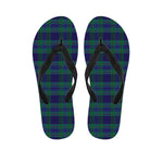 Blue Green And Red Tartan Pattern Print Flip Flops