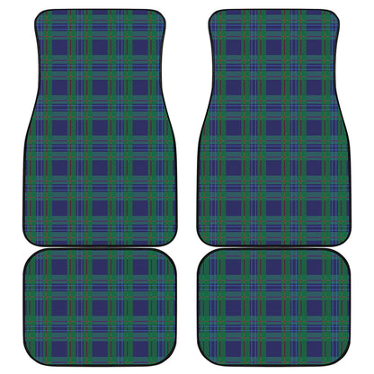 Blue Green And Red Tartan Pattern Print Front and Back Car Floor Mats