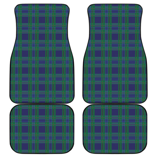 Blue Green And Red Tartan Pattern Print Front and Back Car Floor Mats