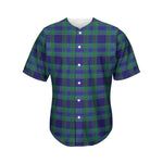 Blue Green And Red Tartan Pattern Print Men's Baseball Jersey