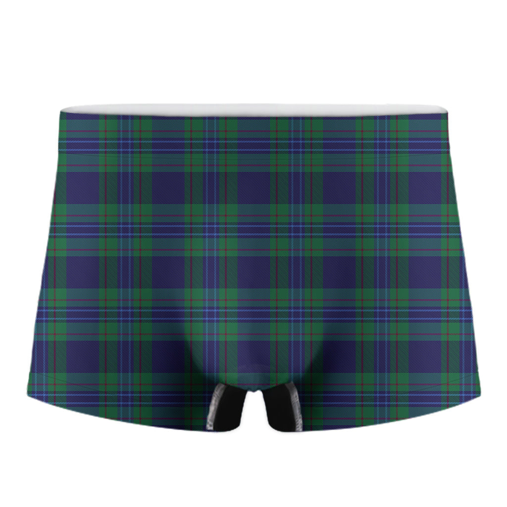 Blue Green And Red Tartan Pattern Print Men's Boxer Briefs