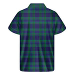 Blue Green And Red Tartan Pattern Print Men's Short Sleeve Shirt