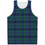 Blue Green And Red Tartan Pattern Print Men's Tank Top