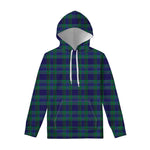 Blue Green And Red Tartan Pattern Print Pullover Hoodie