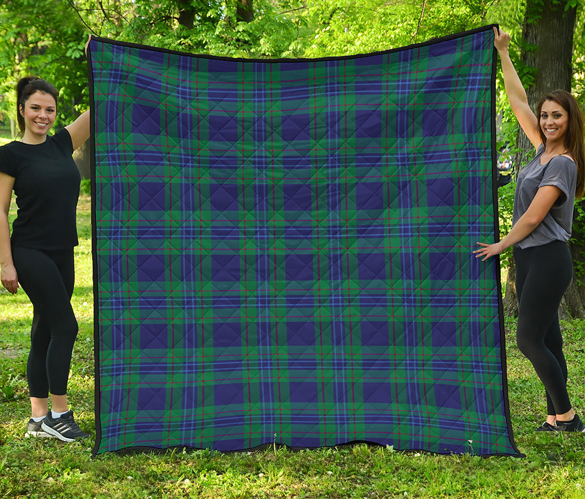 Blue Green And Red Tartan Pattern Print Quilt
