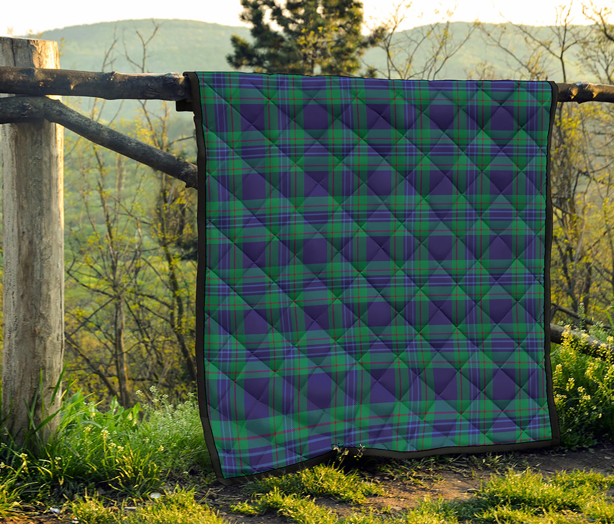 Blue Green And Red Tartan Pattern Print Quilt