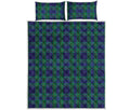 Blue Green And Red Tartan Pattern Print Quilt Bed Set