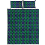 Blue Green And Red Tartan Pattern Print Quilt Bed Set
