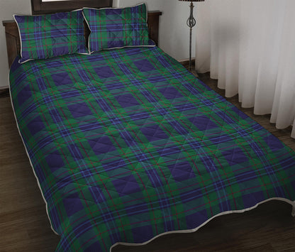 Blue Green And Red Tartan Pattern Print Quilt Bed Set