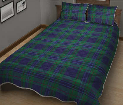 Blue Green And Red Tartan Pattern Print Quilt Bed Set