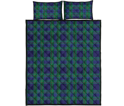Blue Green And Red Tartan Pattern Print Quilt Bed Set