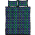 Blue Green And Red Tartan Pattern Print Quilt Bed Set