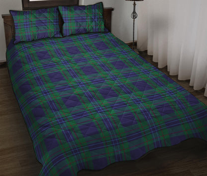 Blue Green And Red Tartan Pattern Print Quilt Bed Set