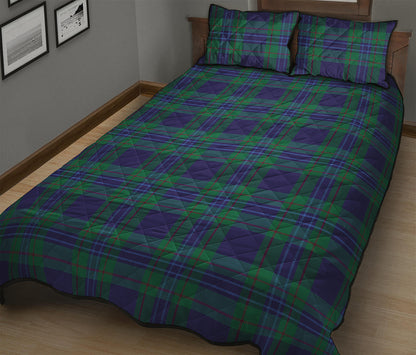 Blue Green And Red Tartan Pattern Print Quilt Bed Set