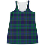 Blue Green And Red Tartan Pattern Print Women's Racerback Tank Top