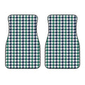 Blue Green And White Houndstooth Print Front Car Floor Mats
