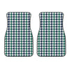 Blue Green And White Houndstooth Print Front Car Floor Mats