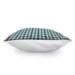 Blue Green And White Houndstooth Print Pillow Cover