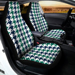 Blue Green And White Houndstooth Print Universal Fit Car Seat Covers