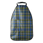 Blue Green And White Plaid Pattern Print Car Seat Organizers