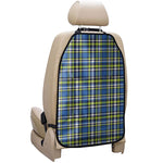 Blue Green And White Plaid Pattern Print Car Seat Organizers