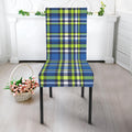 Blue Green And White Plaid Pattern Print Dining Chair Slipcover