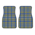Blue Green And White Plaid Pattern Print Front Car Floor Mats