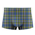 Blue Green And White Plaid Pattern Print Men's Boxer Briefs