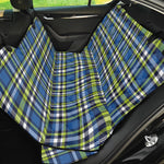 Blue Green And White Plaid Pattern Print Pet Car Back Seat Cover