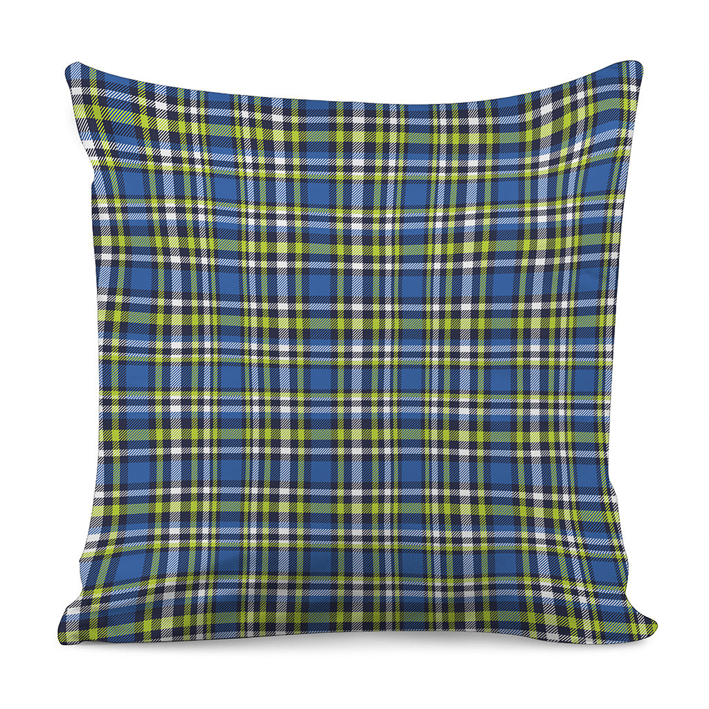 Blue Green And White Plaid Pattern Print Pillow Cover