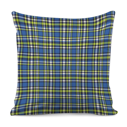 Blue Green And White Plaid Pattern Print Pillow Cover