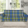 Blue Green And White Plaid Pattern Print Sofa Slipcover