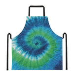 Blue Green And White Tie Dye Print Apron