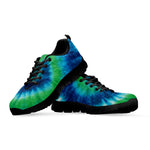 Blue Green And White Tie Dye Print Black Sneakers