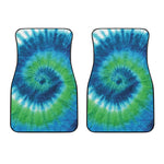 Blue Green And White Tie Dye Print Front Car Floor Mats