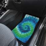 Blue Green And White Tie Dye Print Front Car Floor Mats