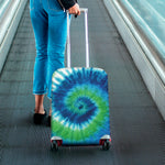 Blue Green And White Tie Dye Print Luggage Cover