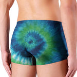 Blue Green And White Tie Dye Print Men's Boxer Briefs