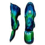 Blue Green And White Tie Dye Print Muay Thai Shin Guard