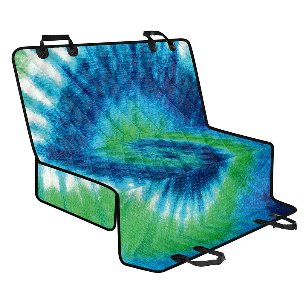 Blue Green And White Tie Dye Print Pet Car Back Seat Cover