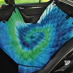 Blue Green And White Tie Dye Print Pet Car Back Seat Cover