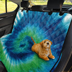 Blue Green And White Tie Dye Print Pet Car Back Seat Cover